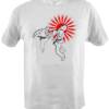 Katate- Black/Red print on a White shirt- $15
