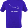 Astronomy (a Bolt Classic)- White print on a Royal Blue shirt- $13