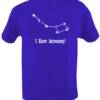 Astronomy (a Bolt Classic)- White print on a Royal Blue shirt- $13