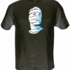This is a White & Light Blue print on a Black shirt. Sizes S,M,L & XL available.  $18