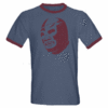 The Luchador craze continues!  This is a red print on a blue/red ringer. $18