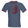 The Luchador craze continues!  This is a red print on a blue/red ringer. $18