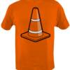 Road Cone- Black/White Print on an Orange Shirt- $15